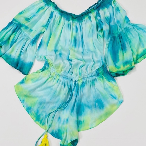 Boho Soul Off the Shoulder Jumpsuit Romper Size L - Picture 9 of 10